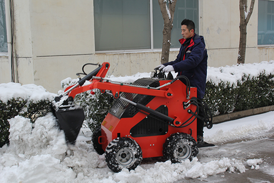 High-efficiency compact skid steer loader with versatile attachments for construction, landscaping, and agricultural tasks.