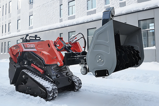Core Functions of tvovisen V1000 Skid Steer Loader with Snow Blower in Highway Snow Removal