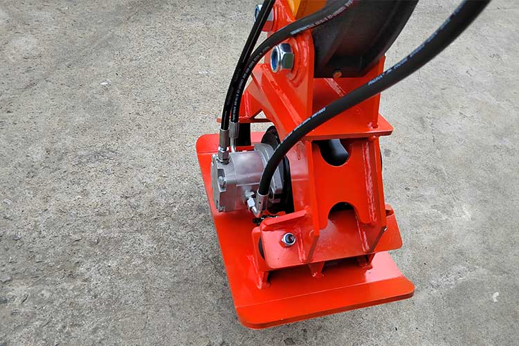 Can a small excavator be installed with a plate compactor?