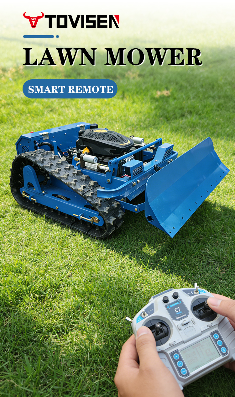 550 gasoline remote control lawn mower with dual-track system