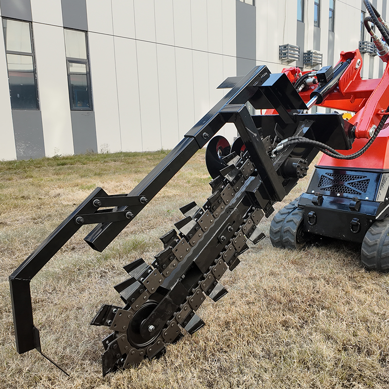 Heavy-duty skid steer trencher attachment for 800mm deep trenching