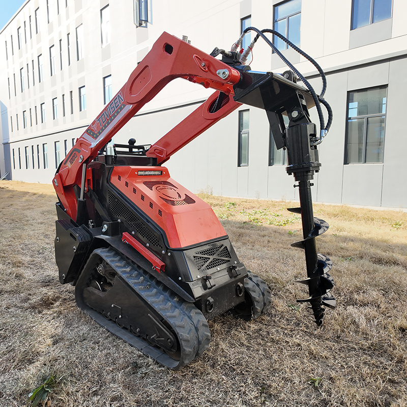 High-torque hydraulic skid steer auger drive with various drill bit sizes