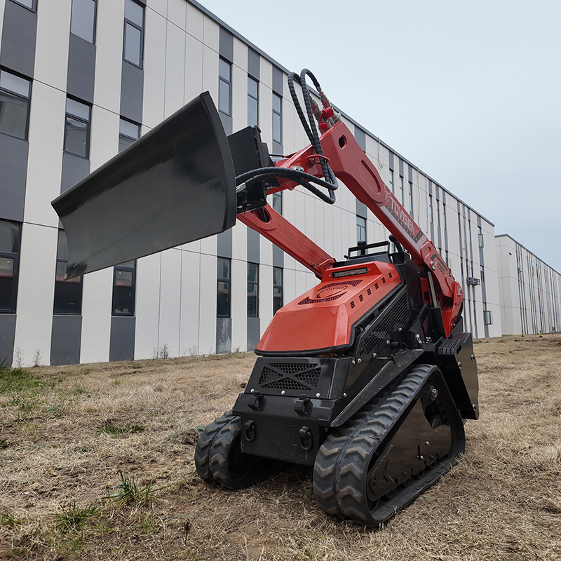 TOVISEN heavy-duty skid steer snow blade with ±30 degree hydraulic tilt