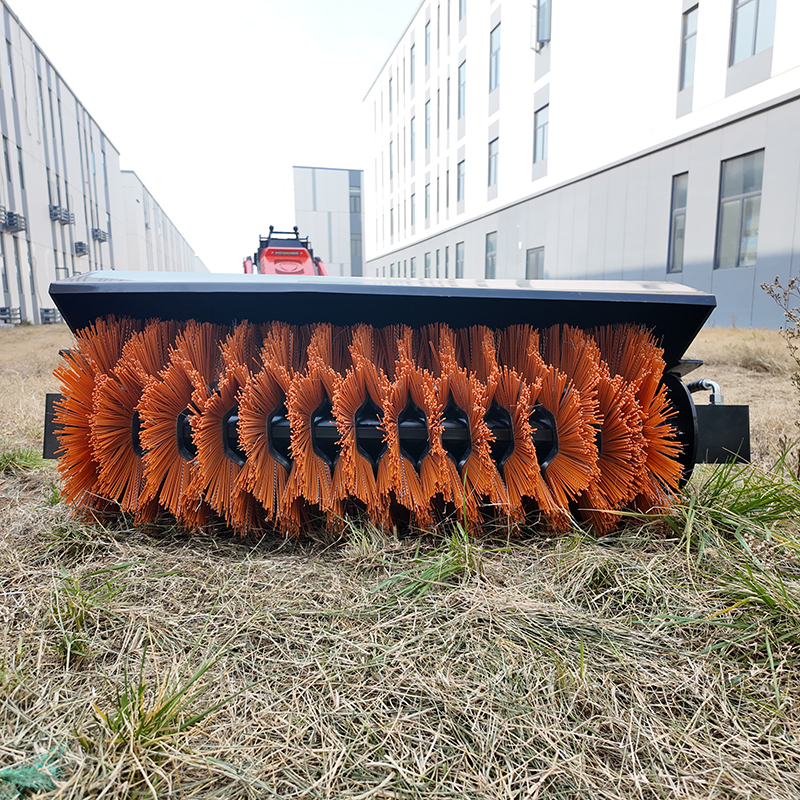 Heavy-Duty Skid Steer Angle Sweeper | Hydraulic Rotary Broom | TOVISEN