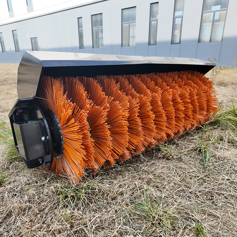 Heavy-Duty Skid Steer Angle Sweeper | Hydraulic Rotary Broom | TOVISEN