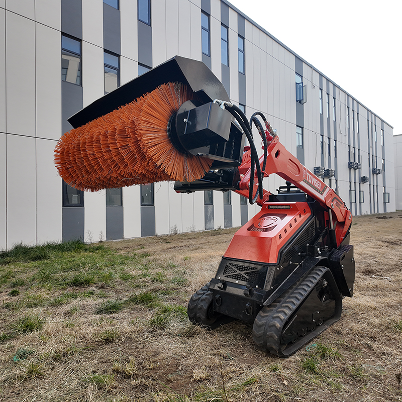 Heavy-Duty Skid Steer Angle Sweeper | Hydraulic Rotary Broom | TOVISEN
