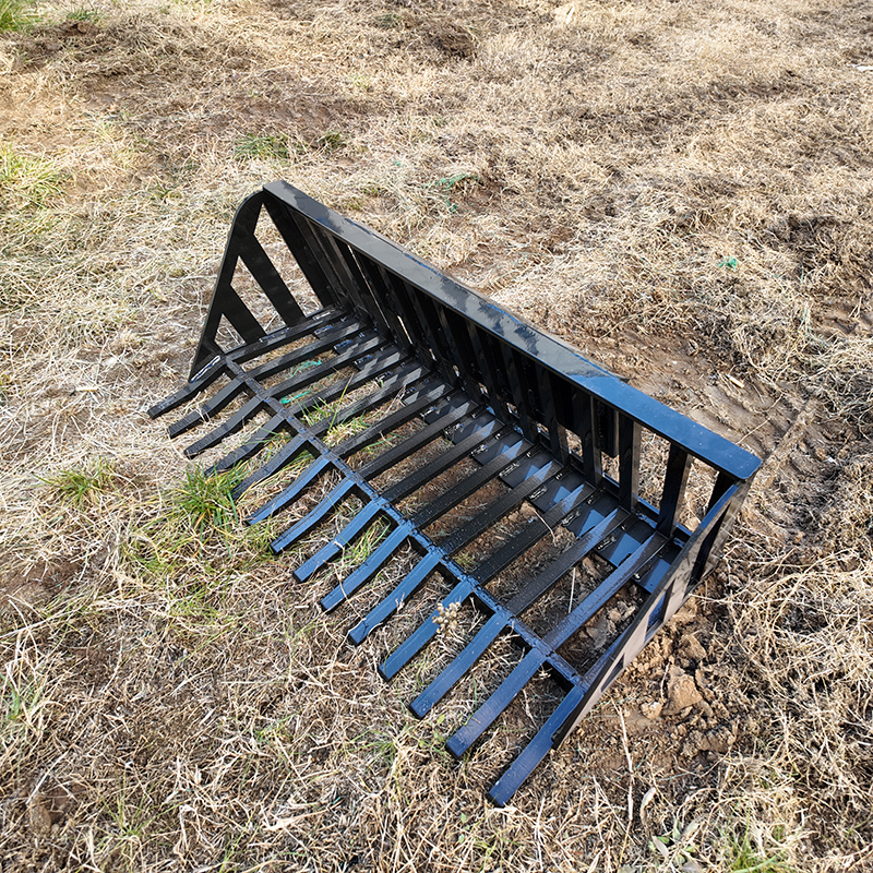 Heavy-Duty Skid Steer Rock Bucket | Skeleton Grapple Attachment | TOVISEN