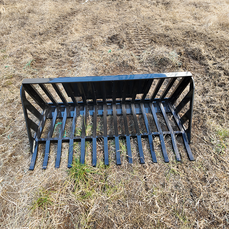 Heavy-Duty Skid Steer Rock Bucket | Skeleton Grapple Attachment | TOVISEN