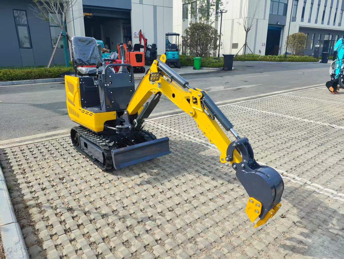 TOVISEN 06-class mini excavator with arm extended and bucket lowered, product display