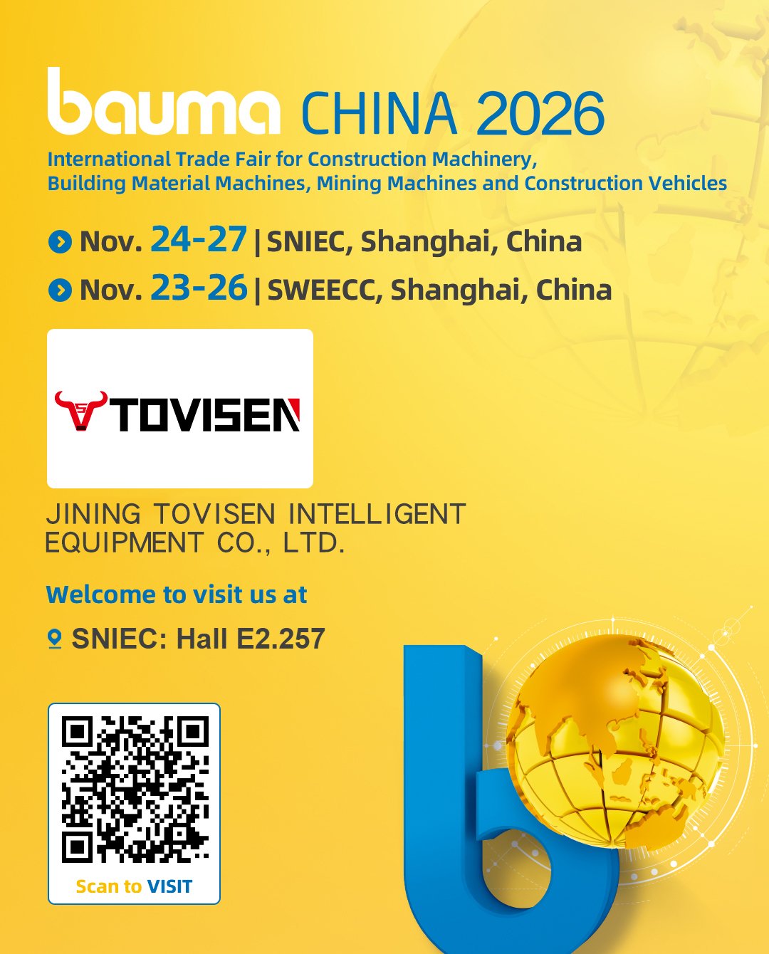 Where Can You Meet TOVISEN at bauma CHINA 2026?